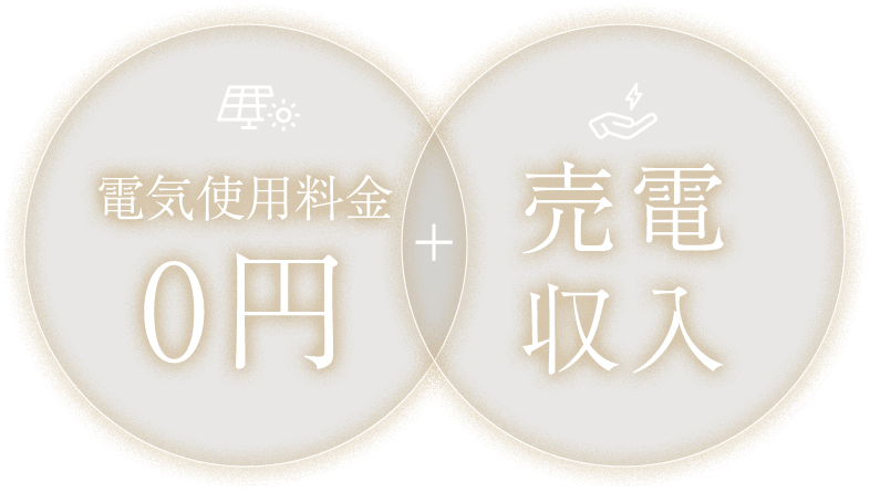 電気使用料金0円+売電収入